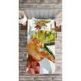 thumbnail image 3 of Ambesonne Dinosaur Quilted Bedspread Set 2 Pcs, Colorful Mosaic T-rex, Twin Size, Multicolor, 3 of 3
