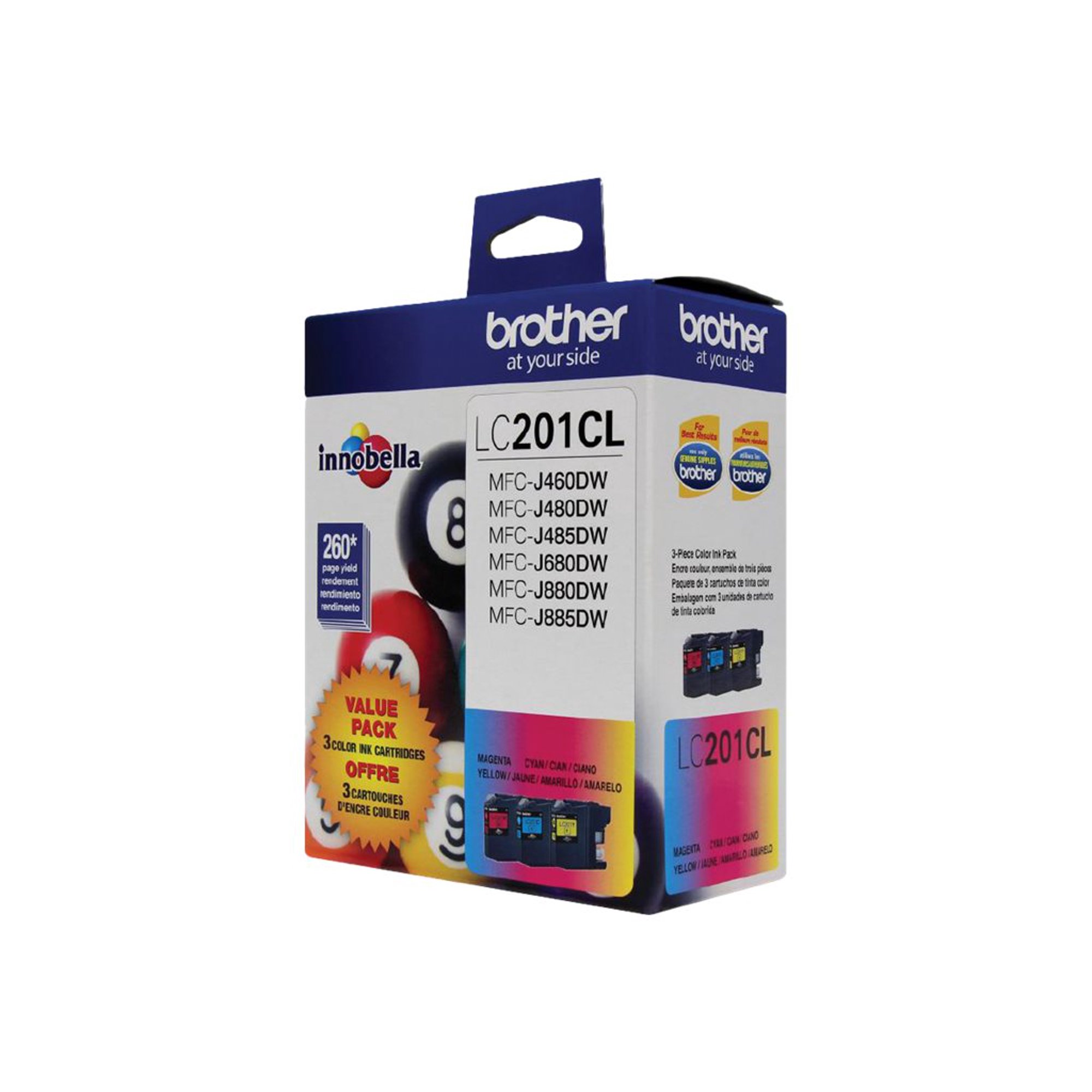Brother LC201CL - 3-pack - yellow, cyan, magenta - original - ink