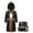 B Black, variant on Hansber Kids Boys 2 Pcs Boxer Costume Outfits Metallic Long Hooded Robe with Satin Boxer Shorts Set A Black 6