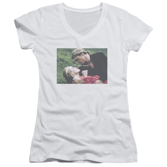 Princess Bride As You Wish Junior Women's V-Neck T-Shirt White