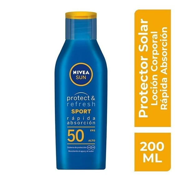 Protector solar corporal NIVEA SUN Protect & Refresh resistente al agua y al sudor con fps 50 200 ml