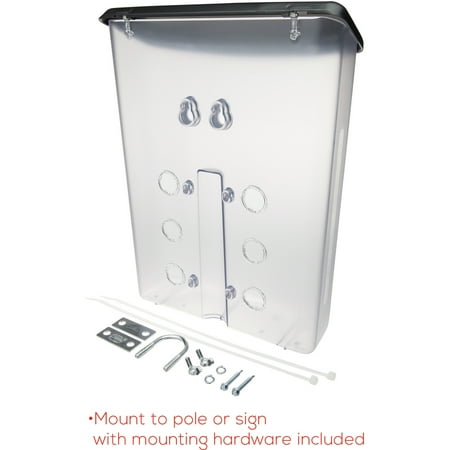 Deflect-O® Outdoor Literature Box, 13 1/8"H x 10"W x 4 1/2"L, Clear