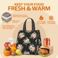 thumbnail image 5 of Pioneer Flower Floral Print Pattern Insulated Lunch Bag for Women & Adults,Large Portable Soft Cooler Lunch Bag,Thermal Food Storage Tote with Pearl Cotton,8.66L,8.75x5.75x9.5 Inch, 5 of 6