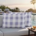 thumbnail image 5 of Pack of 2 Outdoor Pillow Covers 20x12 Inch Waterproof Purple Plaid Throw Pillow Covers,Decorative Couch Pillow Shams Protectors Spring Summer Farmhouse Buffalo Checkered Patio Cushion Pillowcases, 5 of 8