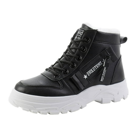 

Fukaraa Women’s Fleece Lined High-Top Martin Boots Warm Cotton Casual Shoes Thick Sole Stylish Comfortable Durable Size 35-43