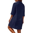 thumbnail image 4 of Womens Swimsuit Cover Up Turn Down Collared Short Sleeve Bathing Suit Coverup Summer Loose Fit Beach Cover Ups, 4 of 6