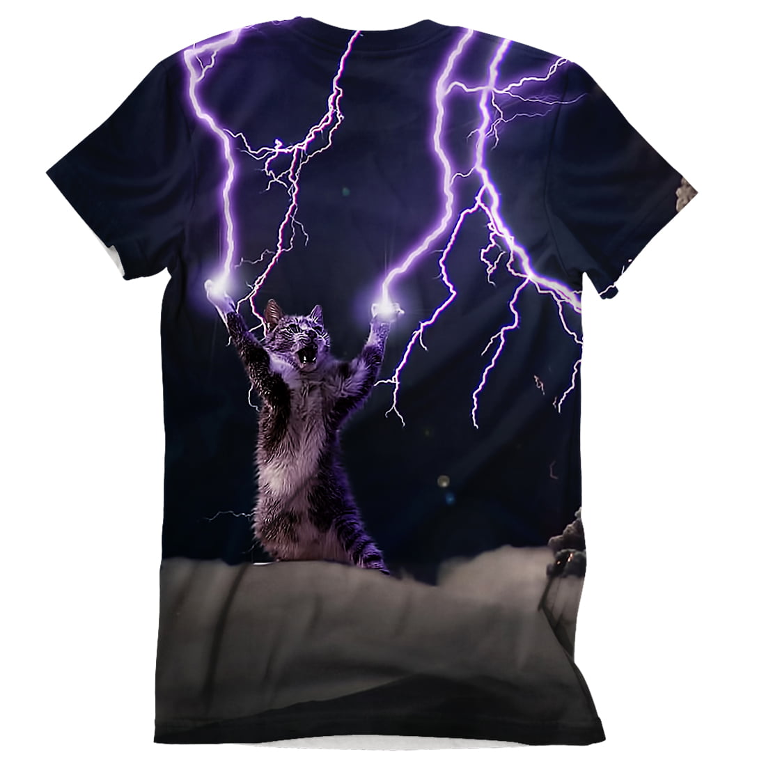 Lightning Cat Short Sleeve Graphic T-Shirt | Unisex, Up to 4XL 