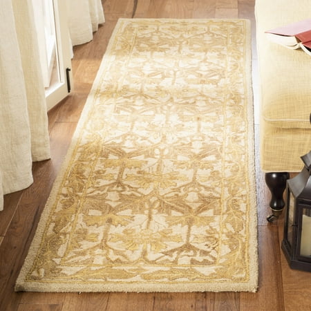 SAFAVIEH Anatolia Susan Floral Wool Runner Rug Beige/Gold 2 3 x 8