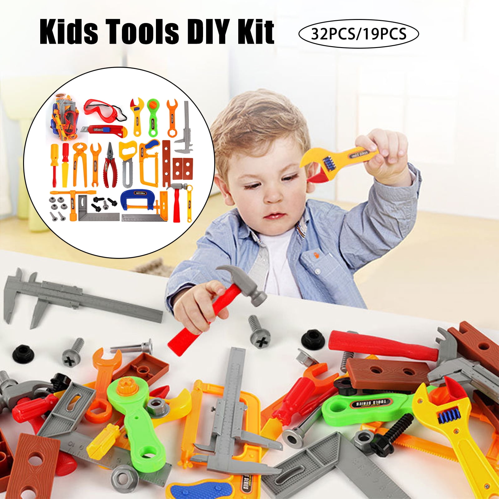32pcs Repair Tools Toy Pretend Play Toy Set Playset Construction Toy for Kids 