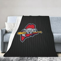 Portland Sea Dogs University Logo Fleece Blanket, Very Soft Microfiber Flannel Blanket for Couch Warm and Cozy for All Seasons