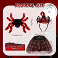 thumbnail image 3 of Hifot Spider Costume for Kids, Spider Wings Tutu Skirt Spiderweb Headband Set Spider Fancy Dress Girls Halloween Costumes Cosplay Party Spider Costume Set Halloween Decoration, Red, 3 of 4