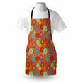 thumbnail image 4 of Floral Apron, Continuous Art Abstract Flowers and Outline Curls Leaves Print, Unisex Kitchen Bib with Adjustable Neck for Cooking Gardening, Adult Size, Burnt Orange Multicolor, by Ambesonne, 4 of 4