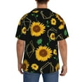 thumbnail image 5 of KLL Sunflowers Print Men's Shirt Short Sleeve Button Down Summer Cuba Beach Shirts- X-Large, 5 of 7