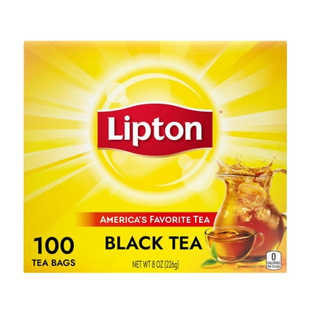 10 x - Lipton Black Tea Bags, Hot or Iced tea bags, 100 Total Count