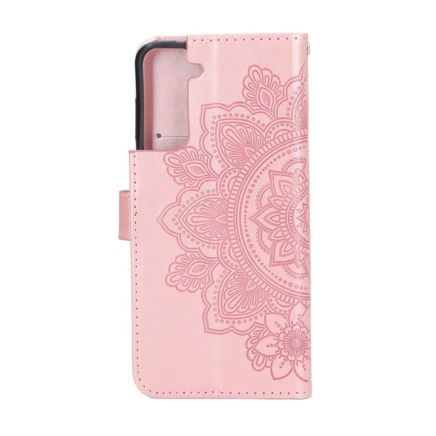 Funda protectora para teléfono con billetera flor en relieve Conveniente funda para teléfono con billetera Hebilla magnética para teléfono inteligente ANGGREK Otros