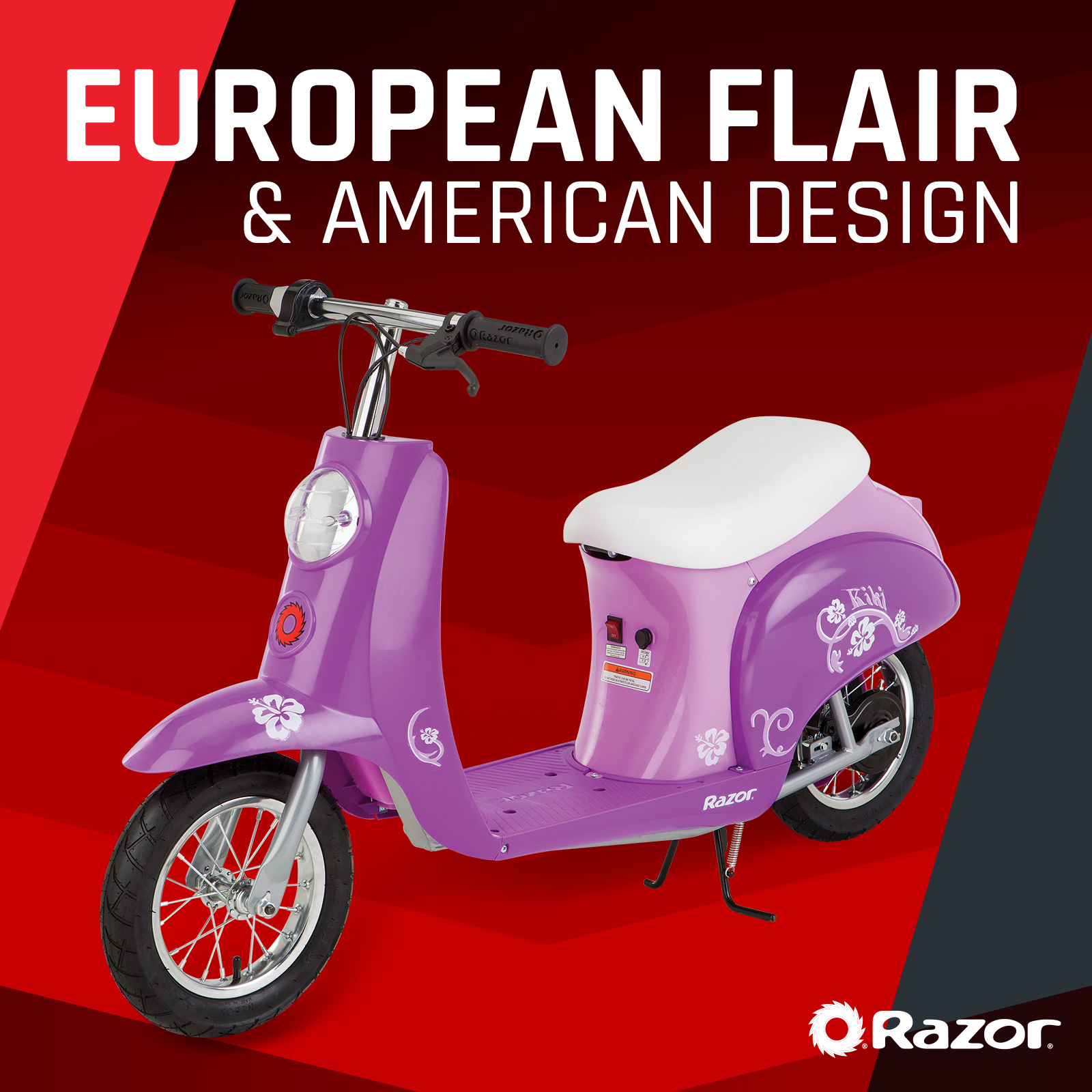 Razor Pocket Mod Miniature Euro-Style Electric Scooter - Kiki Purple, for Kids and Teens Ages 13+ - image 3 of 15