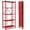 Red, variant on 5-Tier Foldable Storage Shelf 20 Hooks Wheels Garage Red No Assembly