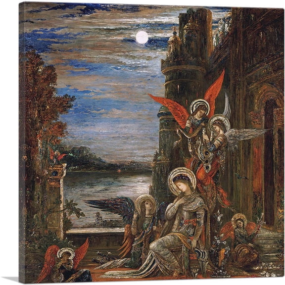 ARTCANVAS Saint Cecilia Angels Announcing Her Coming Martyrdom Canvas Art Print by Gustave Moreau - Size: 12" x 12" (0.75" Deep)