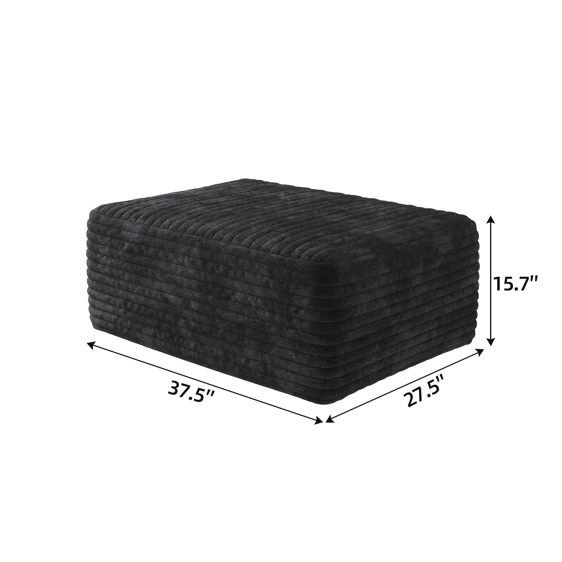 MAYEERTY Corduroy Sofa Ottoman, Plush Soft Fabric Footrest, No Assembly Required Leisure Stool for Living Room and Bedroom