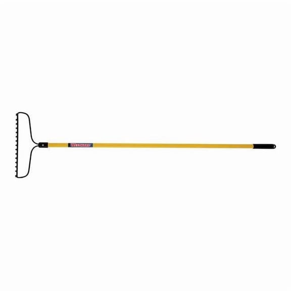 Westward 16 in Steel Bow Rake, 15 Tines, 60 in L Fiberglass Handle 3YU78