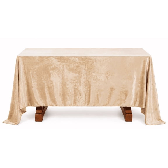 Velvet Tablecloth 102x59 Inch Rectangle, 100% Polyester Soft Plush Table Cover with Backing to Help Keep in Place, Machine Washable, Elegant for Wedding, Party, Holiday & Dining
