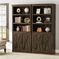 thumbnail image 5 of Accreate 5 Tier Book case with Cabinet, Farmhouse Book Shelf with Storage Doors, 68.7" Tall Wooden 5 Shelf Book Case for Home Office, Living Room, Bed Room, 5 of 7
