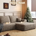 thumbnail image 3 of ODUWA 108" U-Shaped Modular Sectional Sofa, Plush Corduroy Couch with Deep Seats, Ready-to-Use, Camel, 3 of 10