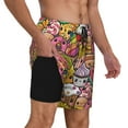 thumbnail image 3 of Picia Fruit-Flavored Ice-Cream pattern Mens Swim Trunks with Compression Liner Stretch Beach Shorts Quick Dry with Zipper Pockets No-Chafing Board Shorts-XX-Large, 3 of 9
