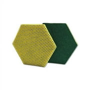 Dual Purpose Scour Pad 5" x 5", Green/Yellow, 15/Carton