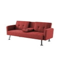 thumbnail image 5 of Aukfa Futon Tufted Back Convertible Sofa with 2 Cup Holders - 72" Twin - Red, 5 of 9