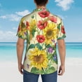 thumbnail image 3 of Lsque Sunflower Cornflower Poppy pattern Hawaiian Shirt for Men, Unisex Summer Beach Casual Short Sleeve Button Down Shirts-X-Large, 3 of 9
