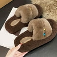 thumbnail image 4 of Roncen Women's Fashion Casual Furry Slippers - Fall Winter Cozy Platform Open Toe Non-Slip House Shoes with Thick Sole for Height Increase, 4 of 8