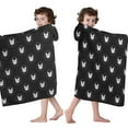 thumbnail image 4 of Black Cat Head Pattern Hooded Bath Towel，60"x35" for Ages 3 To 12 Kids, Quick Dry Lightweight Soft Microfiber Hood Beach Towel Cover Up for Kids, 4 of 7