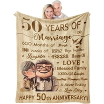 Wedding Anniversary Blanket Gifts for Him Her Wife Husband Men Women, Best Romantic Anniversary Marriage Gift for Couple Mom Parents, Happy Anniversary for Girlfriend Boyfriend Gifts Blanket 60"X 50"