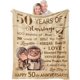 thumbnail image 1 of LHSHID 50th Anniversary Blanket Gifts 50th Anniversary Decorations Best 50th Anniversary Wedding Gifts for Parents CoupleGolden 50 Years of Marriage Throw Blankets 30"x40", 1 of 7