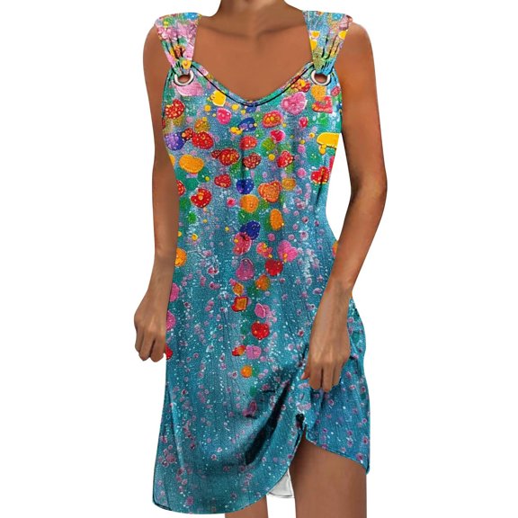 gbyLJF Floor Length Formal Dress Summer Wrap Dress Womens Plus Size Dress Summer A Line Dress Dark Blue L