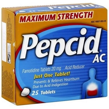 Pepcid AC Maximum Strength Acid Reducer Tablets, 25 CT (Pack of 6)
