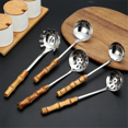 thumbnail image 2 of 5Pcs Soup Ladle & Slotted Spoon Set, Stainless Steel Kitchen Ladles with Natural Bamboo Handle for HotPot Cooking Ladle, 2 of 9