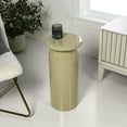 thumbnail image 3 of JONATHAN Y Miles 22.75" Mid-Century Modern Metal Sleek Cylinder Drink Table and Decorative End Table, Almond, END1008C, 3 of 5