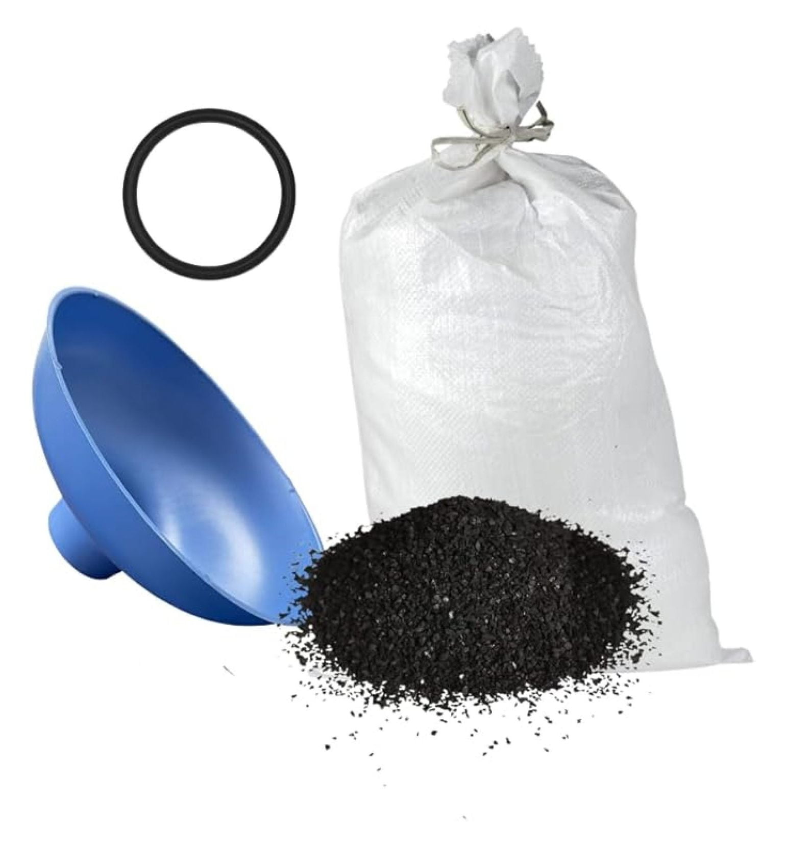 . - Activated Carbon Coconut Shell for Pelican PC600-R and Whole House Water Filter, Granular Carbon Media with Funnel, 15 lbs