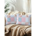 thumbnail image 2 of Outdoor Pillows Waterproof, Pink Blue Patchwork Bedding Throw Pillows with Insert for Couch Sofa Bed, Country Floral Farm Plaid Wooden Plank 12x20 Inch Pillowcases Decorative Patio Pillow Set of 2, 2 of 8