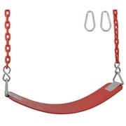 Swing Set Stuff Inc. Commercial Rubber Belt Seat with 8.5 Ft. Coated Chain (Red)