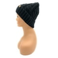 thumbnail image 3 of Empire Cove Winter Cable Knit Cuff Beanie Black, 3 of 4