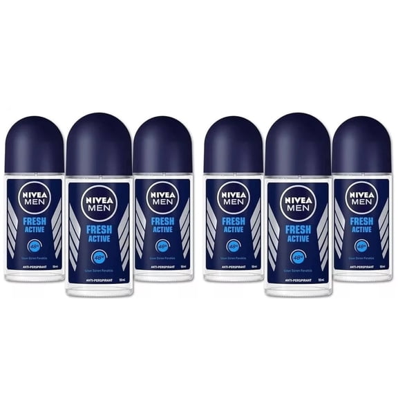 Nivea Men FRESH ACTIVE Original Roll-on Deodorant 48H / 50ml (PACK OF 6)