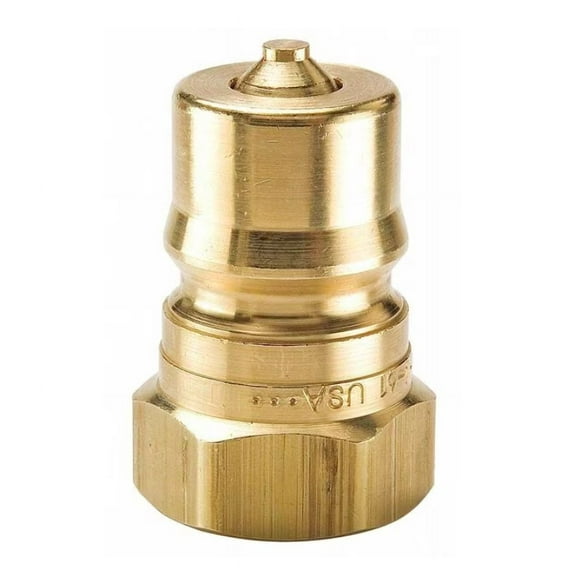 Hydraulic Quick Connect Hose Coupling, Brass Body, Ball Lock, 1/4"-18 Thread Size, 60 Series