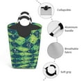 thumbnail image 4 of YFYANG 50L Foldable Laundry Hamper, Waterproof Oxford Fabric Green Geometric Note Pattern Laundry Bag Laundry Baskets, 4 of 6