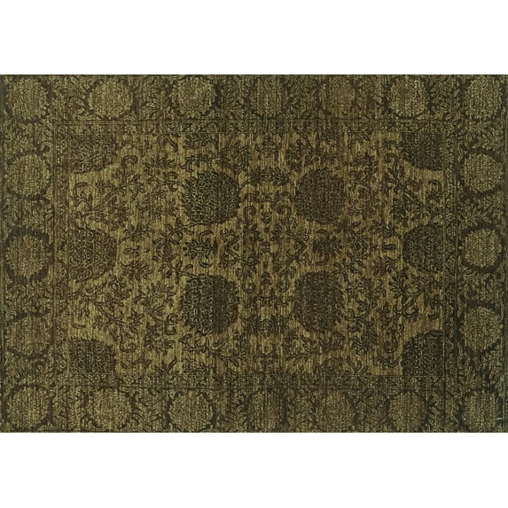 Ahgly Company Machine Washable Indoor Rectangle Abstract Turquoise Blue Modern Area Rugs, 5' x 8'