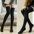 thumbnail image 3 of MoHern Thigh High Socks, 2 Pairs Soft & Breathable Cotton Black Stockings, Snug & Stretchy Over the Knee High Socks with Seamless Toe and Tight Top, Extra Long, 3 of 7