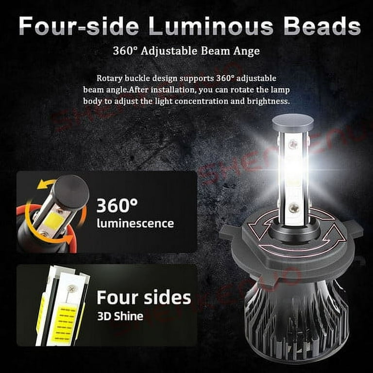 H4 9003 LED Bulb for NICHE A5988 Headlight for Honda Polaris Trail