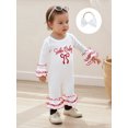 thumbnail image 4 of BemeyourBBs Baby Girl Christmas Outfit Bow Letter Long Sleeve Romper Headband, 4 of 9